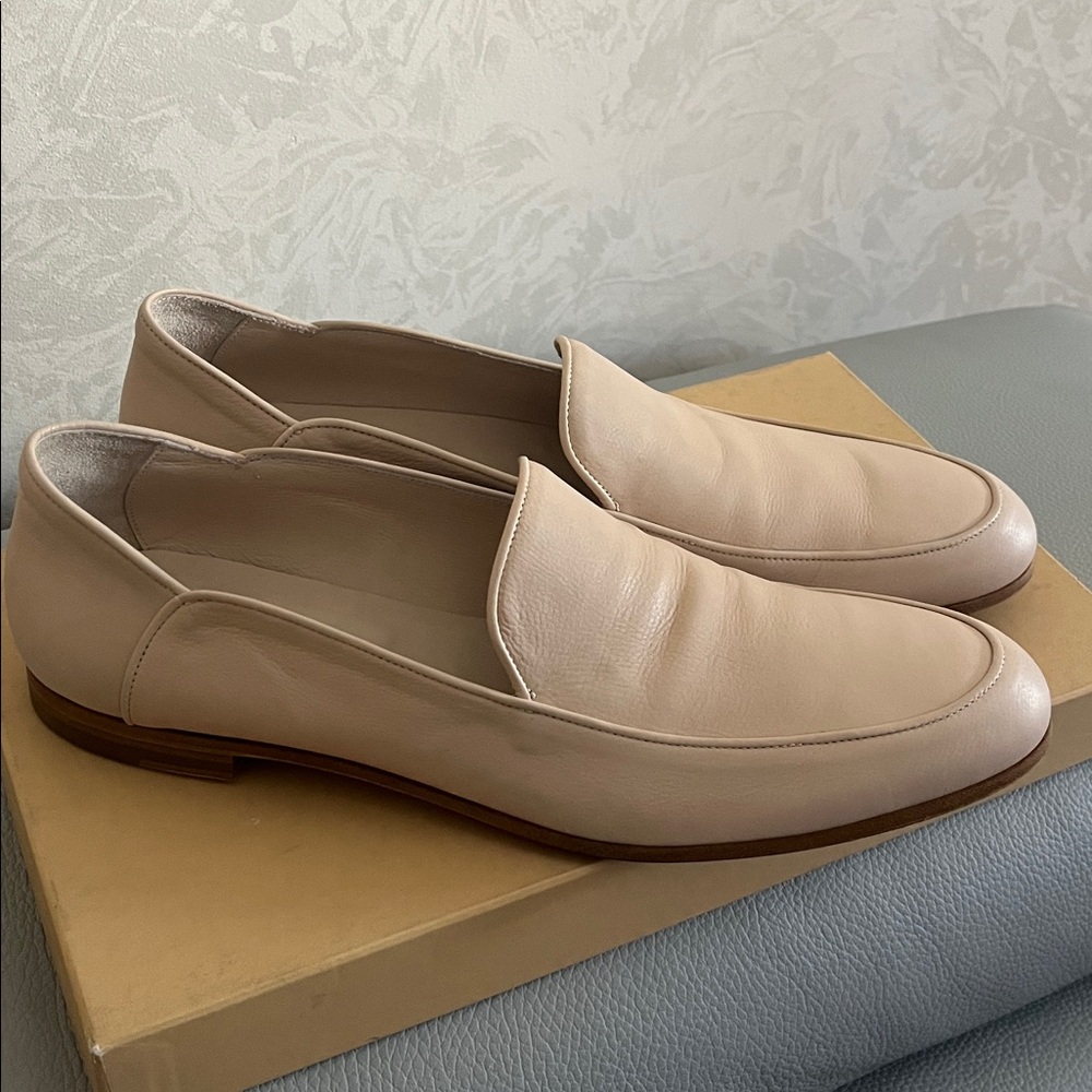 Trussardi Nude Leather Loafers